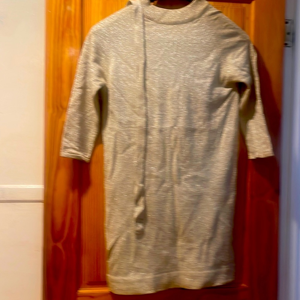 Gold glitter, mini dress 60s look rip at the neck small tear